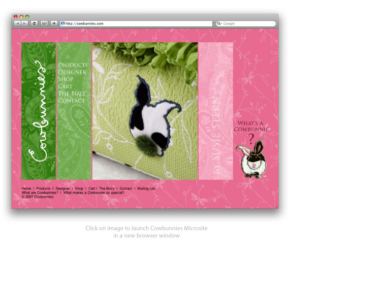 © 2009 UnParalleled, LLC. All rights reserved. Roger Sawhill, Mark Braught. Cowbunnies Website